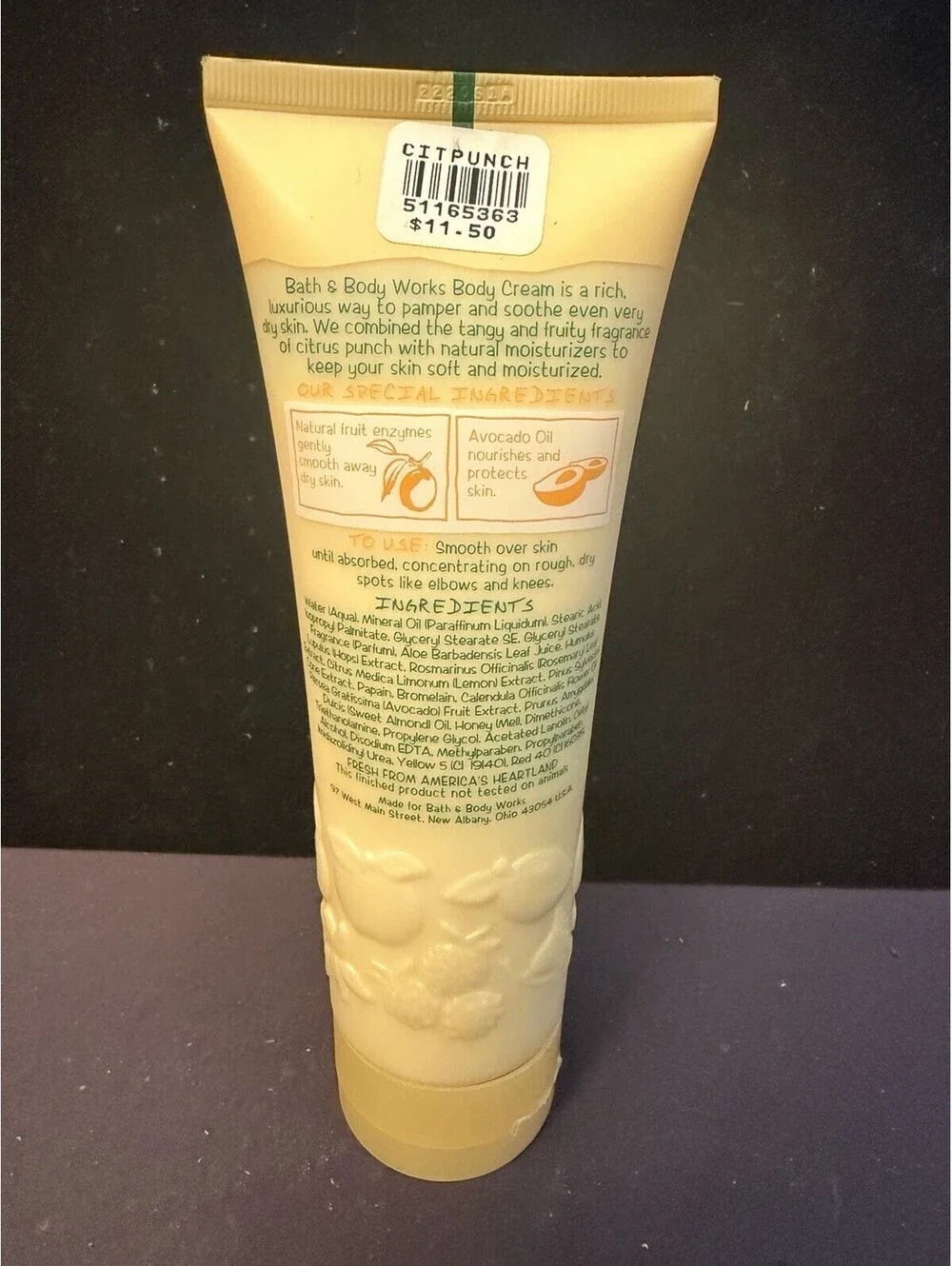 VTG NEW Original Bath & Body Works CITRUS PUNCH BODY CREAM 8 Ozs.